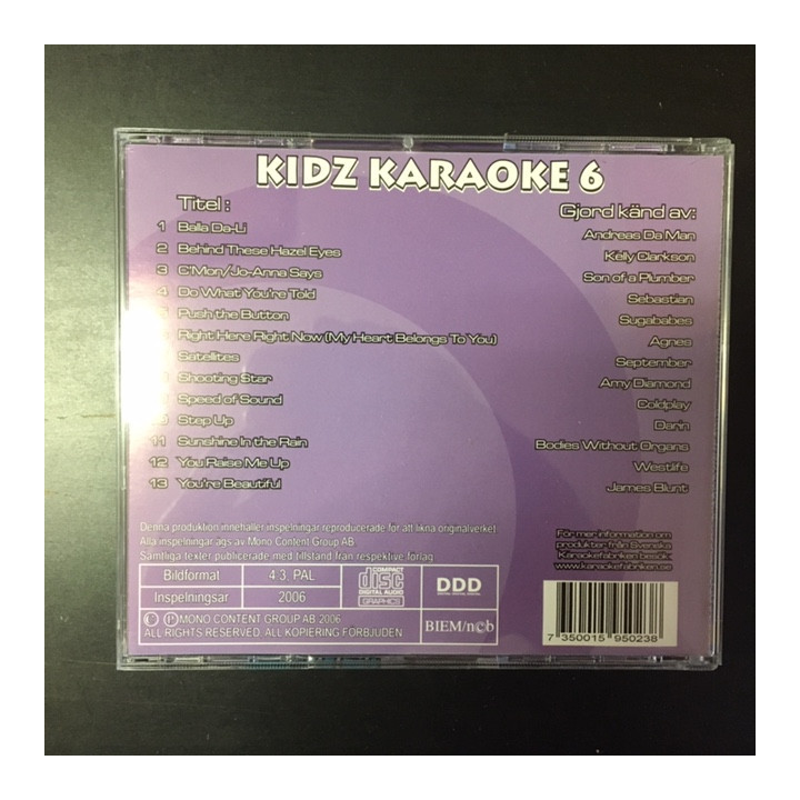 Svenska Karaokefabriken - Kidz karaoke 6 CD+G (M-/M-) -karaoke-