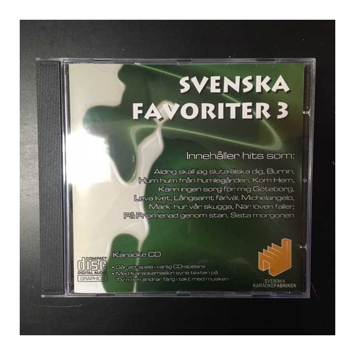 Svenska Karaokefabriken - Svenska favoriter 3 CD+G (M-/M-) -karaoke-