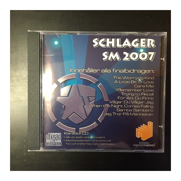 Svenska Karaokefabriken - Schlager SM 2007 CD+G (M-/M-) -karaoke-