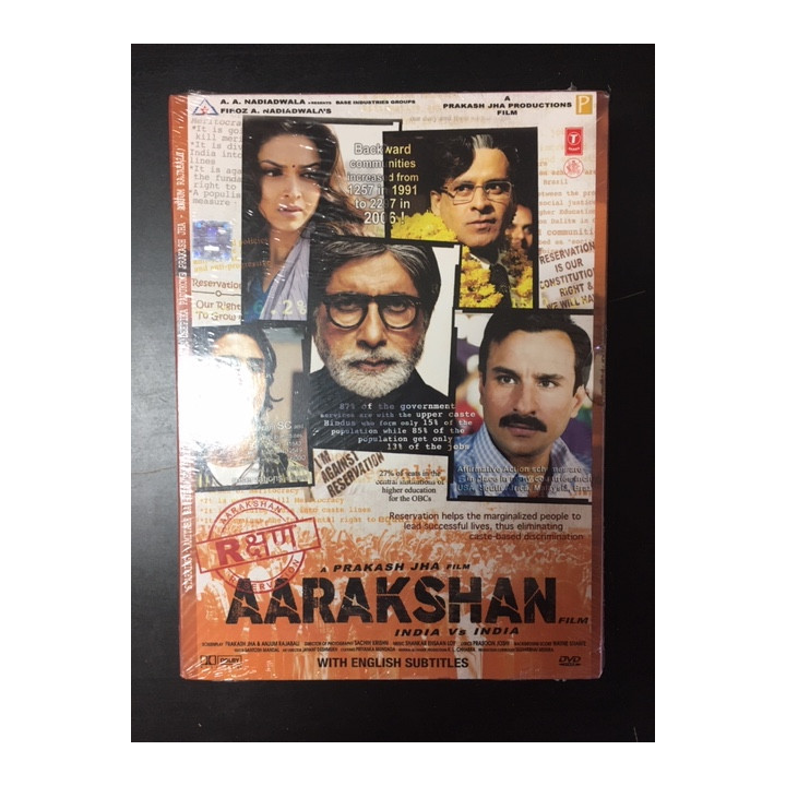 Aarakshan DVD (avaamaton) -draama- (ei suomenkielistä tekstitystä/englanninkielinen tekstitys)