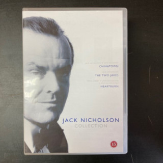 Jack Nicholson Collection (Chinatown / Two Jakes / Sydän karrella) 3DVD (VG+-M-/M-) -draama-