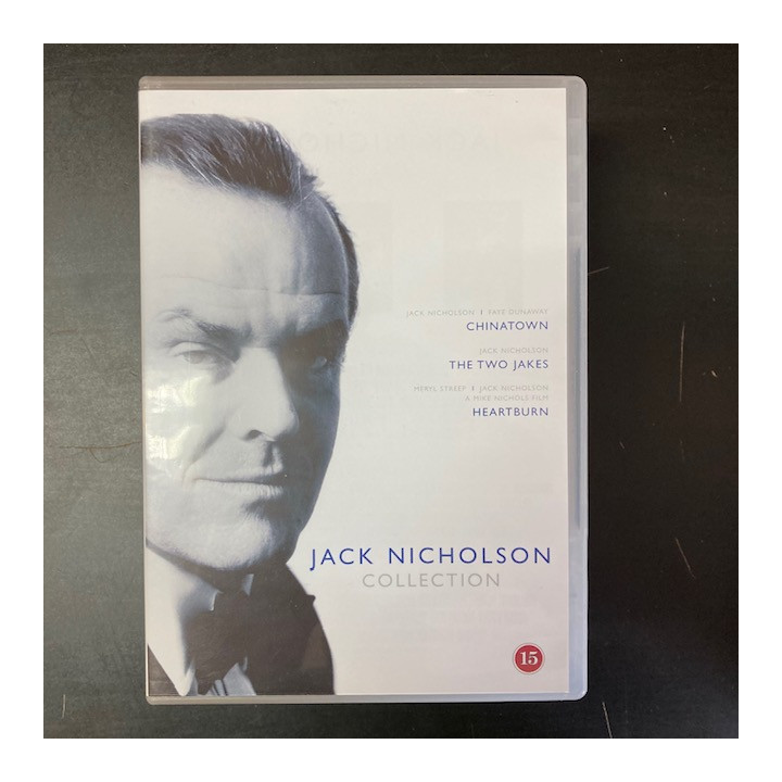 Jack Nicholson Collection (Chinatown / Two Jakes / Sydän karrella) 3DVD (VG+-M-/M-) -draama-