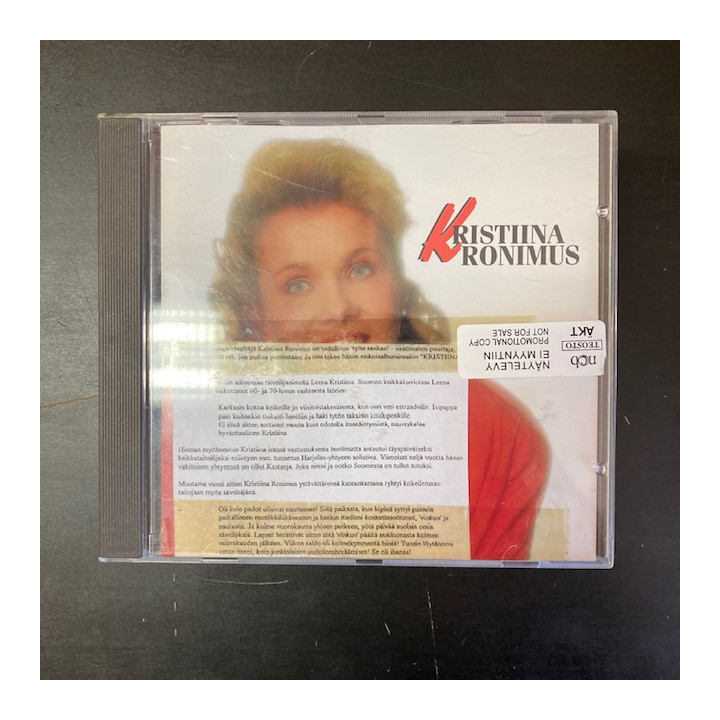 Kristiina Ronimus - Kristiina Ronimus CD (VG+/G) -iskelmä-