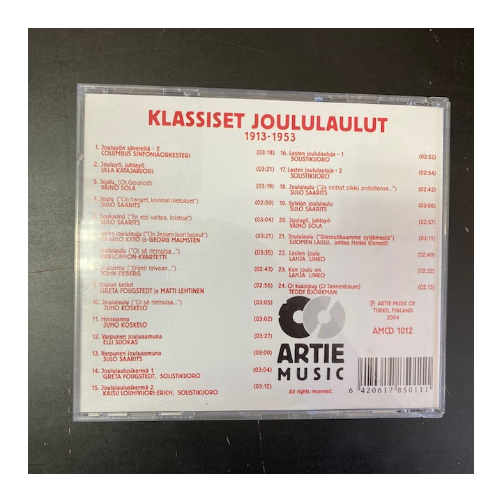 V/A - Klassiset joululaulut 1913-1953 CD (VG+/M-)